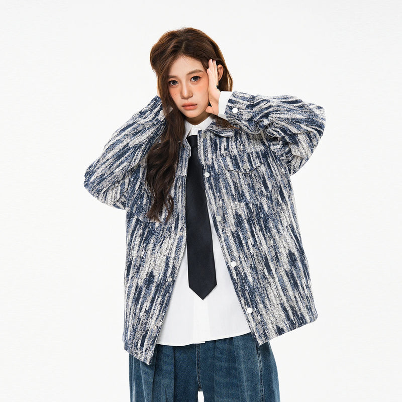 Elegant Denim Jackets Women 2025 Korean New luxury Coat Chic Print Women&