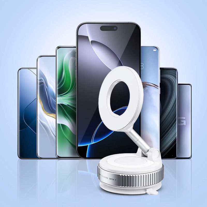 Magnetic Vacuum Car Mount Phone Holder Vacuum Suction Cup Car Phone Stand Universal GPS Navigation Stand for Car Smooth Surfaces