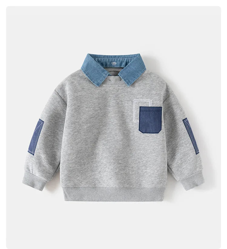 Boys’ Trendy Casual Sweatshirt – Long Sleeve Toddler Hoodie for Autumn Fashion