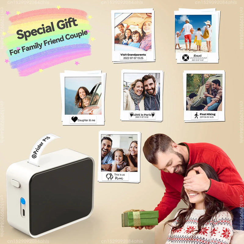 Wireless Bluetooth Label Printer Portable Thermal Printer Marklife P15 Inkless Labeling Machine Mini Label Maker P15 Sticker