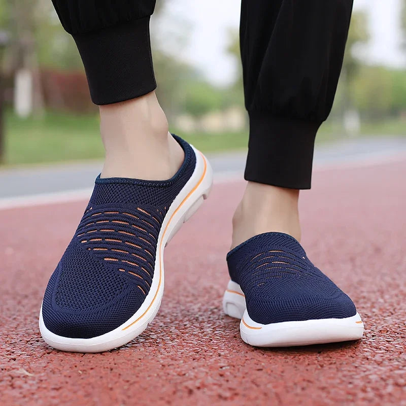 Men Slippers Summer Breathable Home Indoor Slippers Men Thick Bottom Slides Fashion Couple Walking Shoes Plus Size 39-48