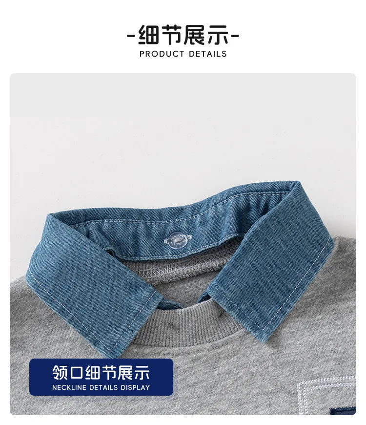 Boys’ Trendy Casual Sweatshirt – Long Sleeve Toddler Hoodie for Autumn Fashion