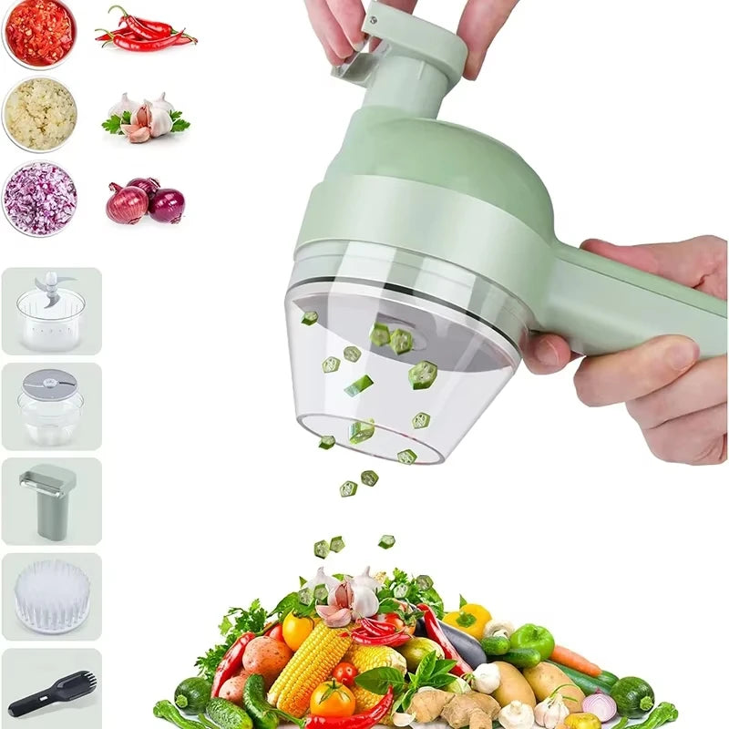 Portable Multifuction Electric Vegetable Chopper  Rechargeable Handheld Cordless Food Processor for Meat Garlic Pepper Onion