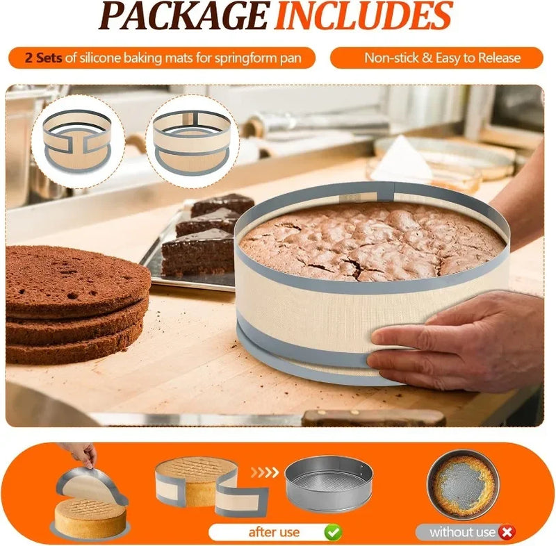 9Inch Silicone Baking Mat Set Easy Clean NonStick Multifunction Baking Cake Mat Reusable Bake Dish for Cake Pizza Pastry Cookie