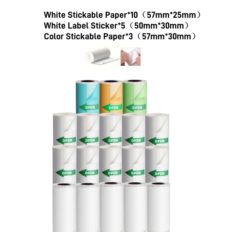 1200mAh Mini Printers Wireless Bluetooth Label Maker Printer 57mm Thermal Stickers Printer For School Home Text Photo Printing