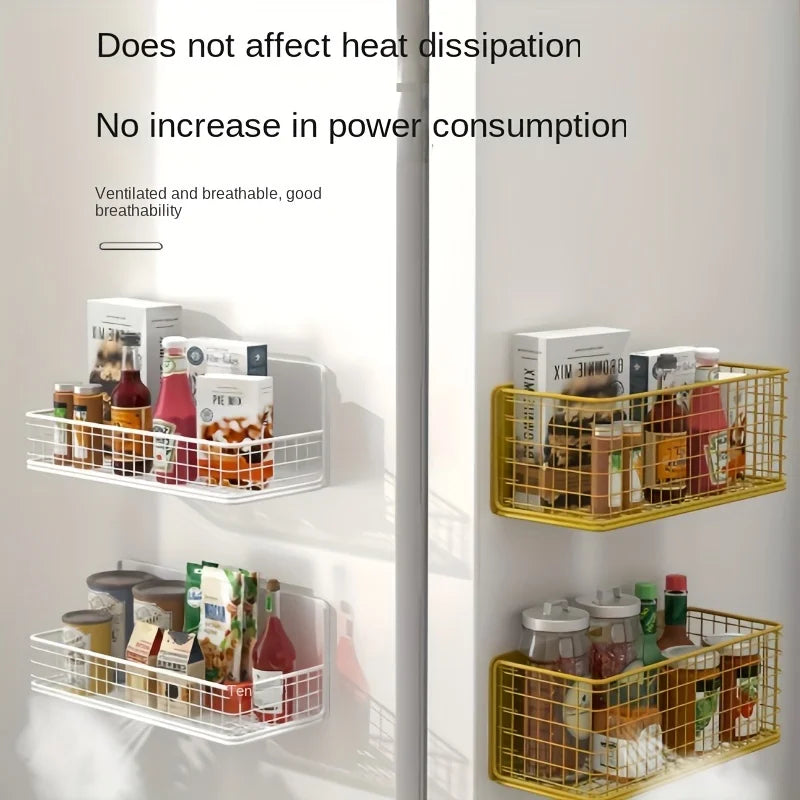 1pc Strong Magnetic Spice Rack-No-Drill,Space-Saving Kitchen Organizer for Refrigerator & Microwaves with Super Magnetic Suction