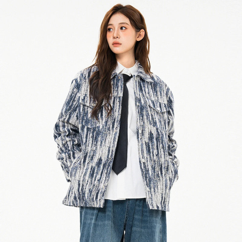 Elegant Denim Jackets Women 2025 Korean New luxury Coat Chic Print Women&