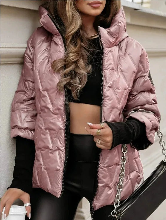 Oversized Hooded Jacket for Women – Long Sleeve Zipper Coat with Pockets for Autumn & Winter