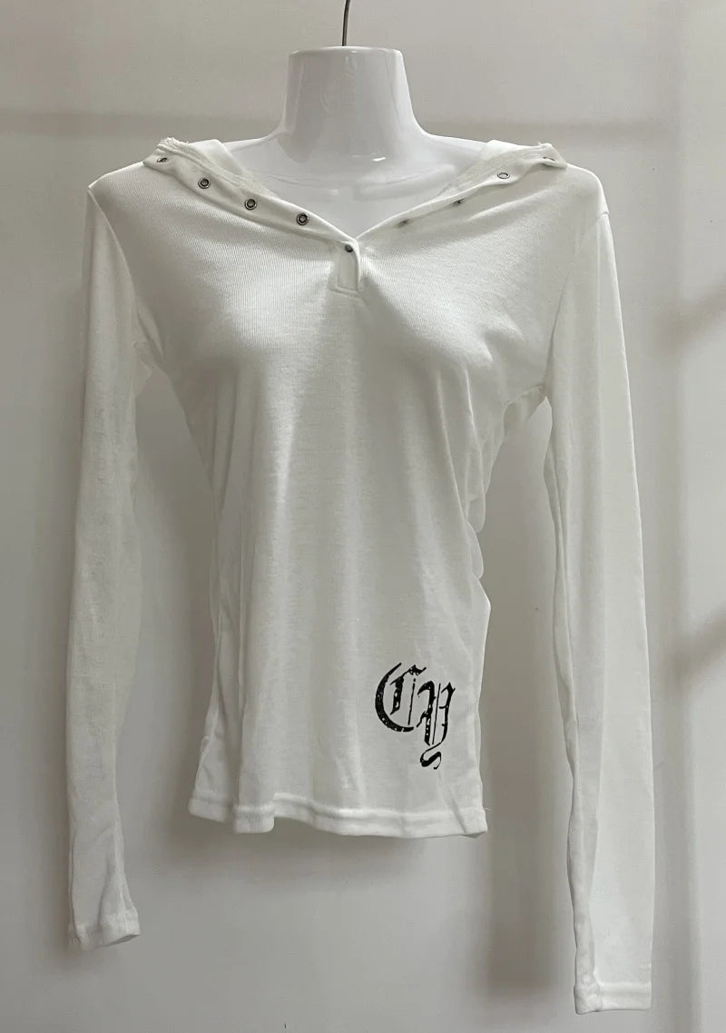 Coquette Aesthetic Hooded T-Shirt Women&