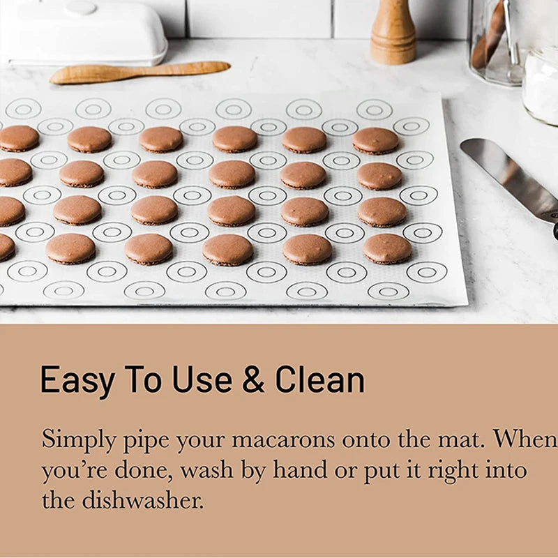 1PC Silicone Baking Mat for Oven, Baking Macarons Cookies, Reusable Nonstick & Easy to Clean, 40cm/15.75 X 30cm/11.75inch, White