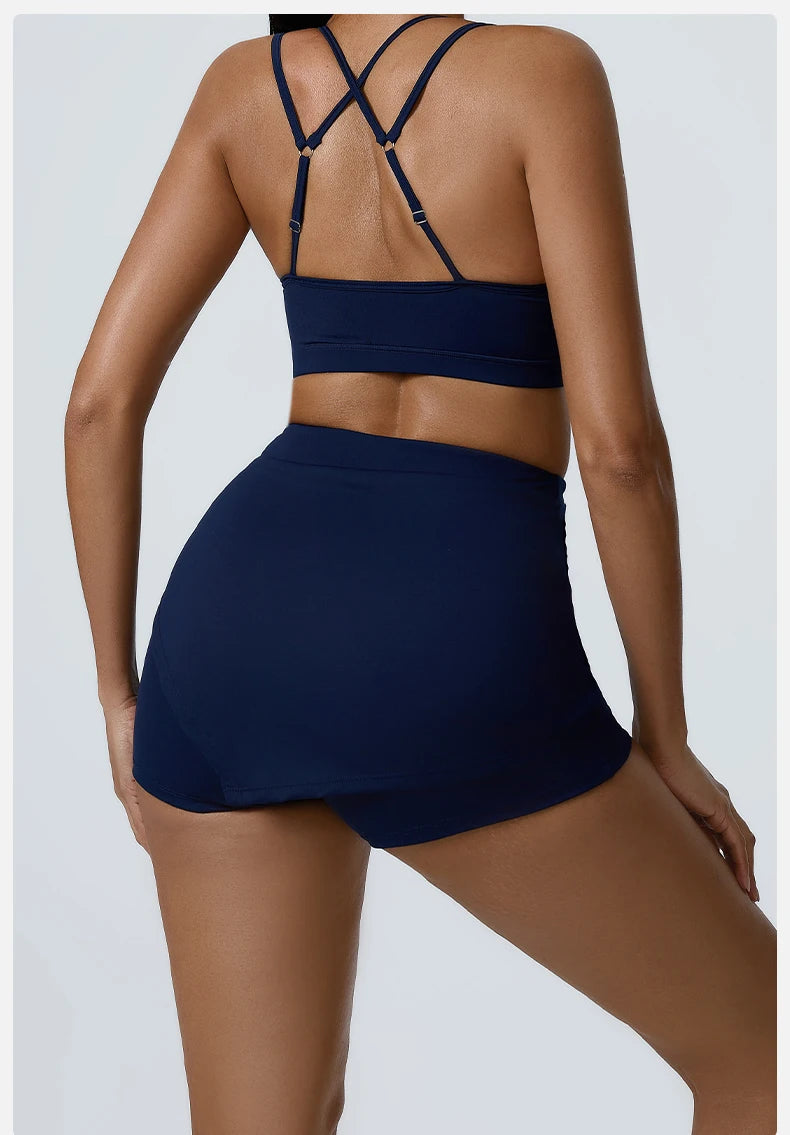 Yoga Sets 2 Pieces Workout Sets for Women Tracksuit Sportswear Gym Clothes High Waist Shorts Outfits Running Suits Fitness Bras