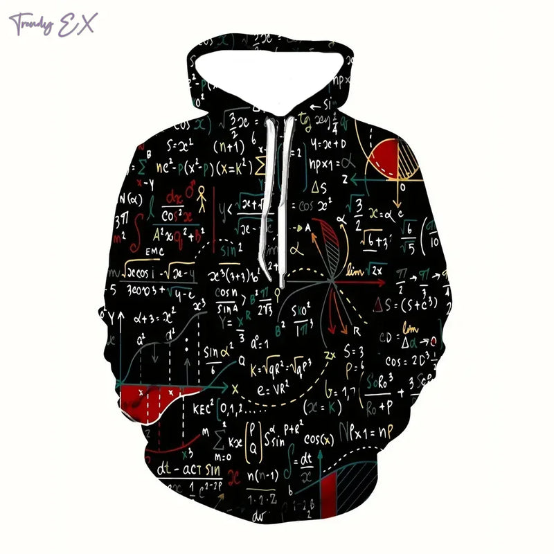 Men’s Oversized Graffiti Print Hoodie – Casual Streetwear Pullover Sweatshirt with Kangaroo Pocket