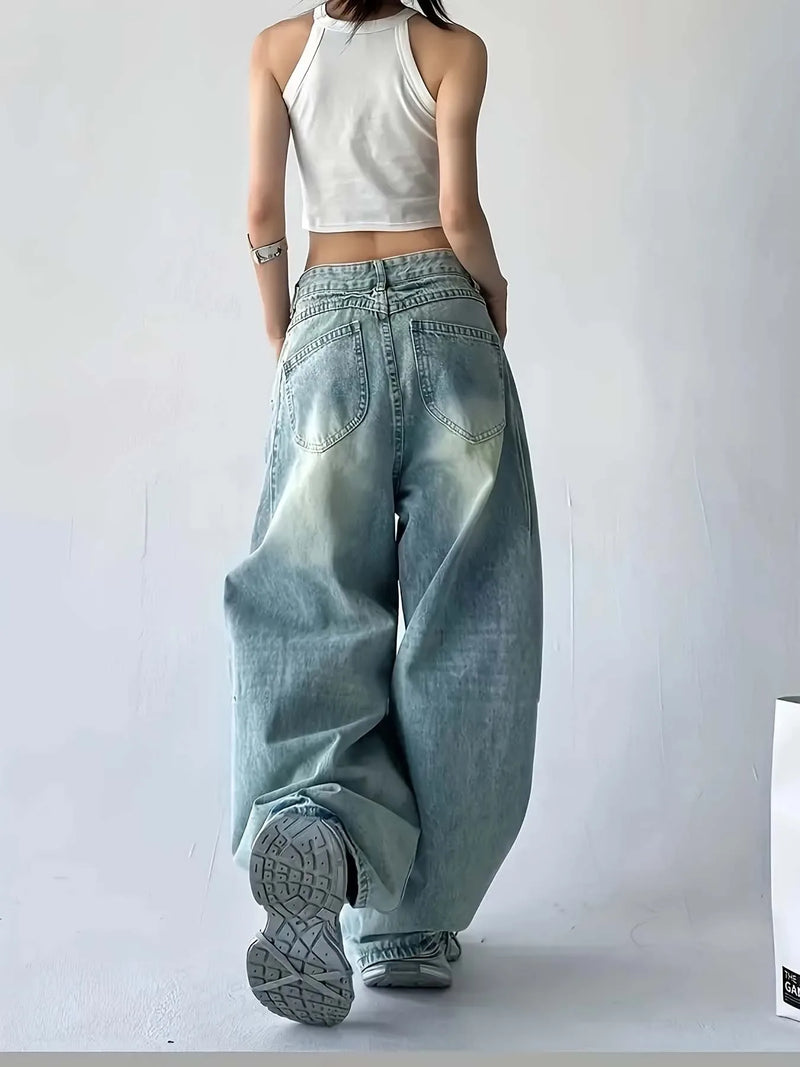 Loose hip hop street jeans jeans street women&