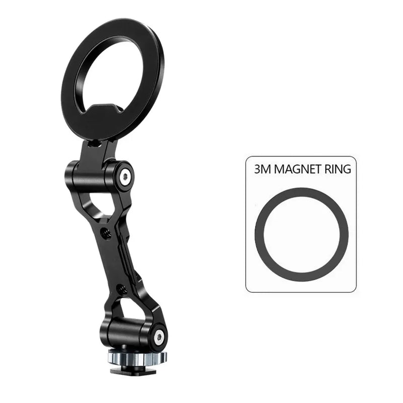 Foldable Magnetic Phone Holder Tripod Mount for MagSafe iPhone 16/15/14/13/12 – DSLR Camera Tripod Accessory with 1/4" Cold Shoe