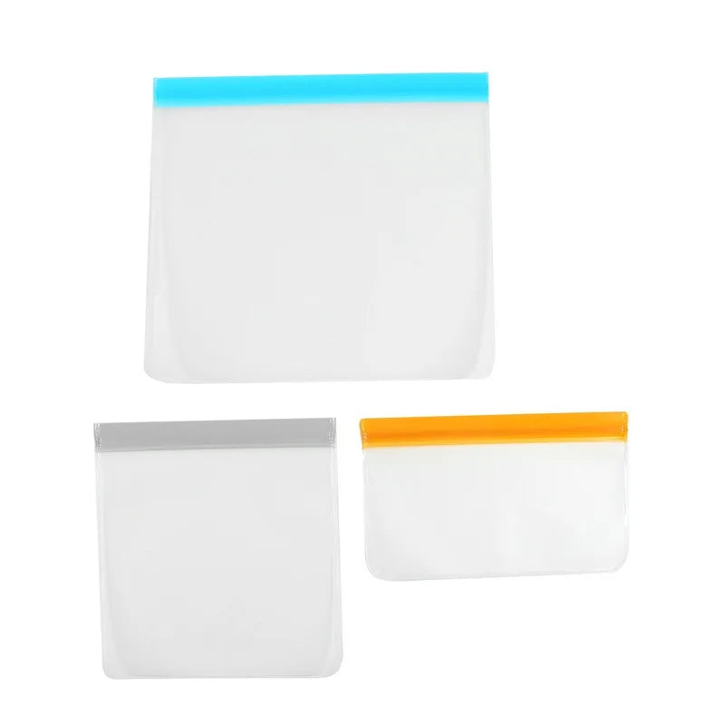 3/5pcs Silicone Food Storage Bag Reusable Up Zip Shut Bag Leakproof Fresh Bag Food Storage Bag Fresh Wrap Ziplock Bag