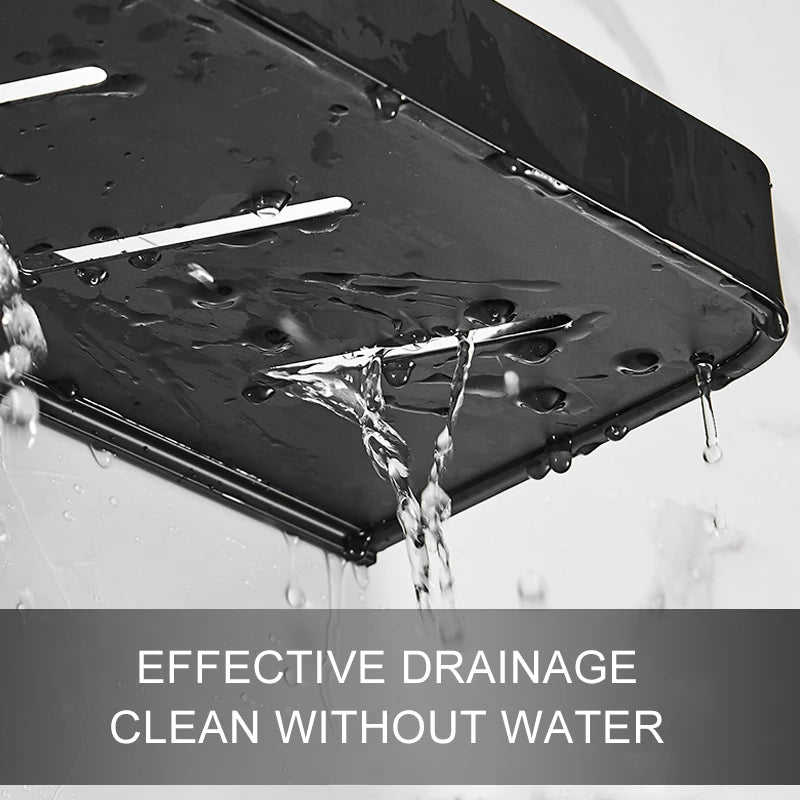 Punch-free Black Bath Shelves Bathroom Shelf Nail-free Shampoo Holder Shelves Storage Shelf Rack Bathroom Basket Holder ML1018