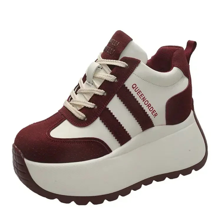 2025 New 10cm Womens Chunky Sneakers Lightweight Lace Up Casual Shoes Fashion Spring Platform Sports Shoes Comfortable Sneakers