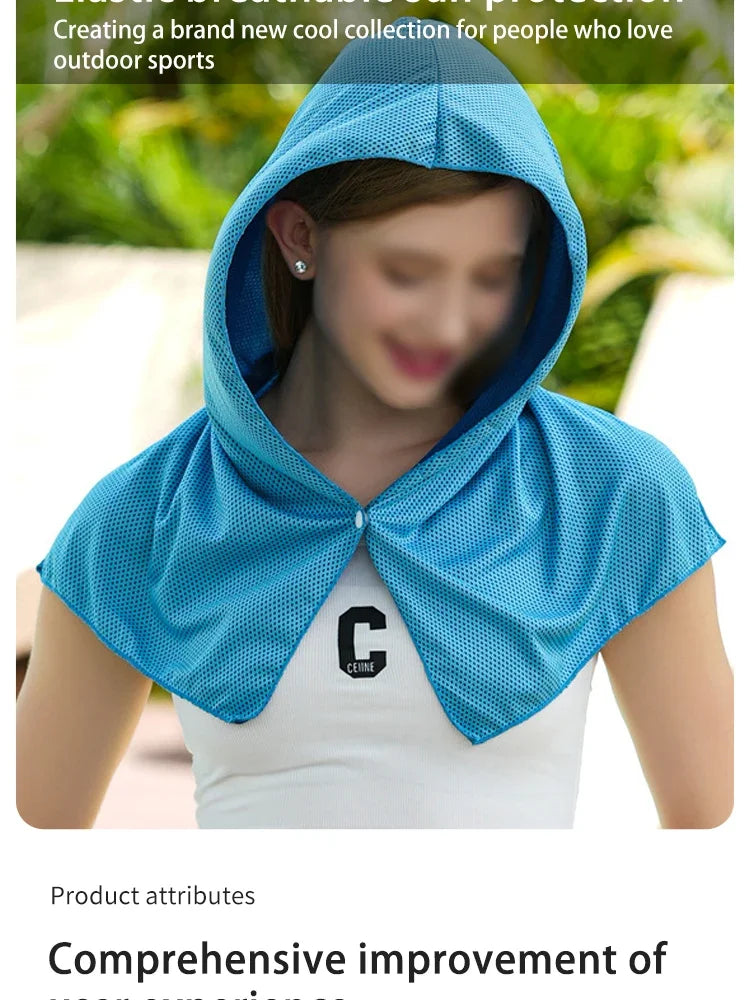 Cooling Hoodie Towel - UV Protection, Quick Drying, Perfect for Sports, Camping, Workouts, Cycling, Golf, Running, Hiking, and F