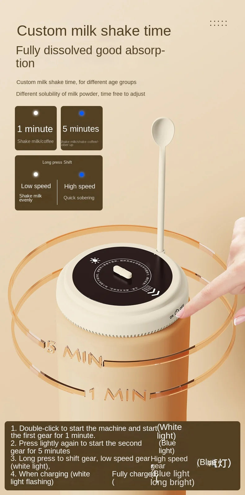 Automatic Mixing Cup Portable Electric Mixing Coffee Cup Water Cup Milk Cup USB Charging Magnetic Suspension Shaker Baby Items