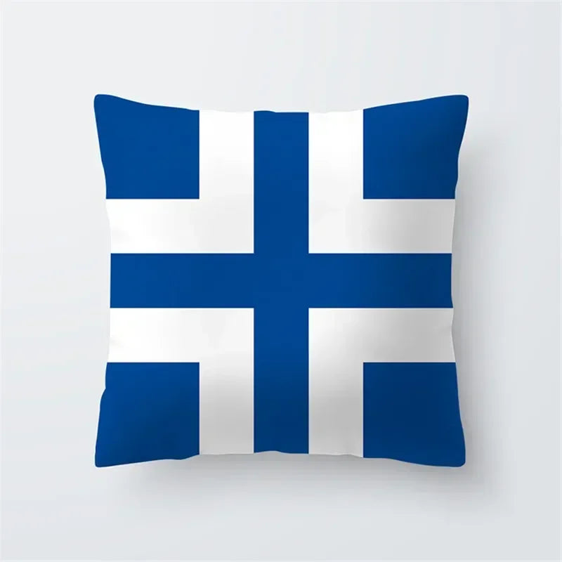 Decorative Throw Pillows Blue Geometry Pillow Cover 45x45 Polyester Cushion Cover Marine Life Pillowcase Cushions Home Decor