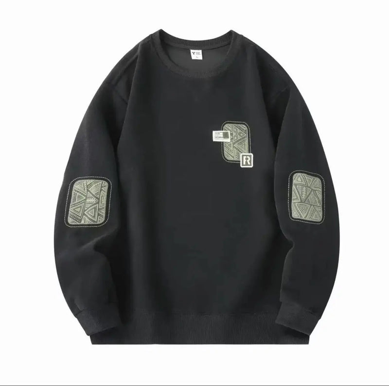 Men’s Thick Fleece Sweatshirt – Warm Round Neck Pullover for Autumn and Winter