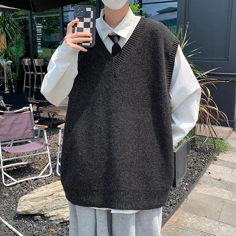 Tatiana Haven Men’s Casual Sweater Vest – Warm Knitted Pullover for Autumn & Winter Comfor