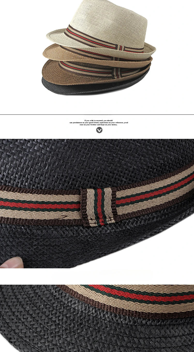 Women Beach Hats in Spring Summer British European and American Jazz Hats Men Fedoras Straw Hats Outdoor Travel Bucket Sun Hats