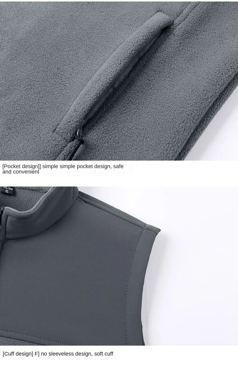 Tatiana Haven Men’s Fleece Winter Vest – Warm Casual Sleeveless Jacket with Zipper and Pockets