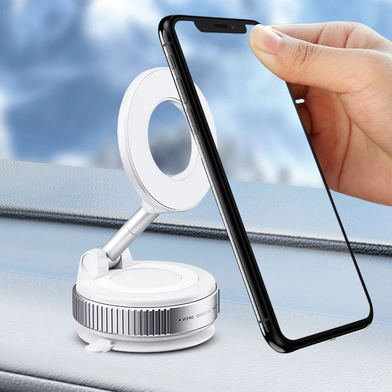 Magnetic Vacuum Car Mount Phone Holder Vacuum Suction Cup Car Phone Stand Universal GPS Navigation Stand for Car Smooth Surfaces