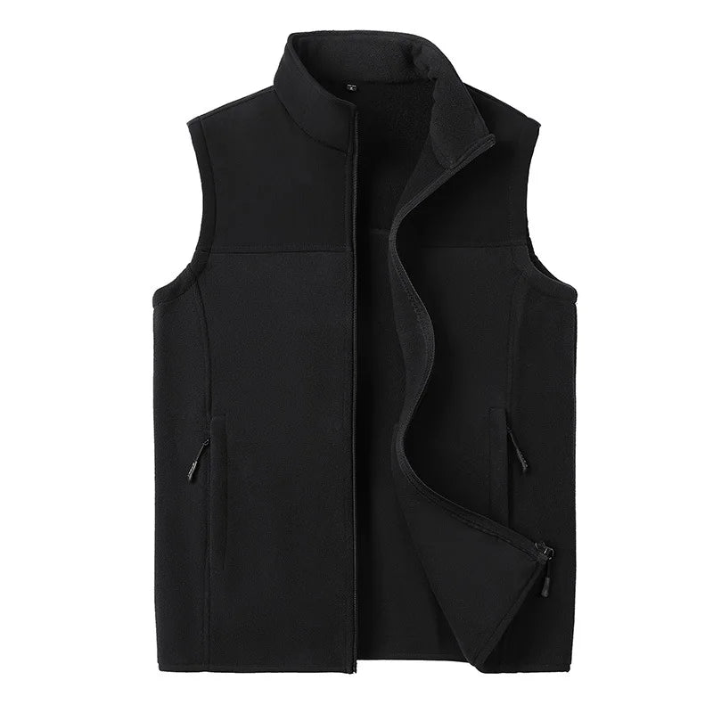 Tatiana Haven Men’s Fleece Winter Vest – Warm Casual Sleeveless Jacket with Zipper and Pockets