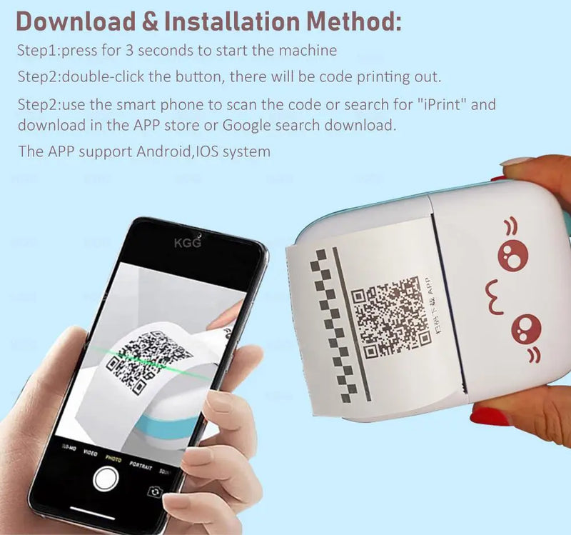 Portable Thermal Printer MINI Wirelessly BT 203dpi Photo Label Memo Wrong Question Printing With USB Cable Imprimante Portable