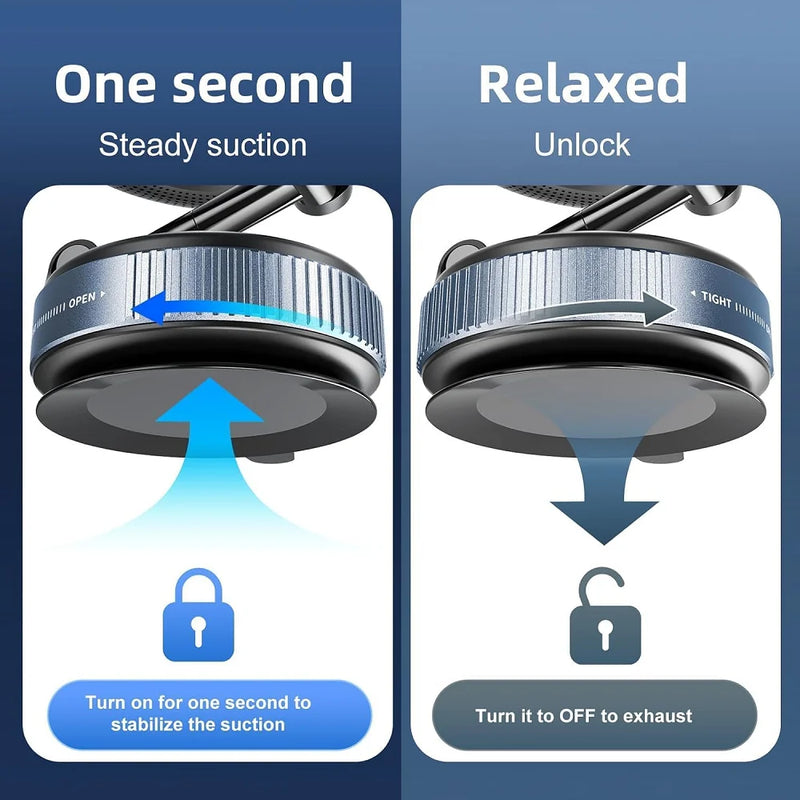 Magnetic Vacuum Car Mount Phone Holder Vacuum Suction Cup Car Phone Stand Universal GPS Navigation Stand for Car Smooth Surfaces