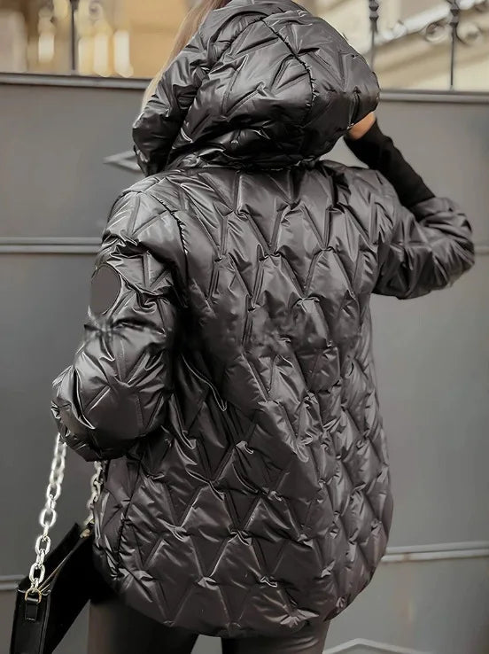 Oversized Hooded Jacket for Women – Long Sleeve Zipper Coat with Pockets for Autumn & Winter