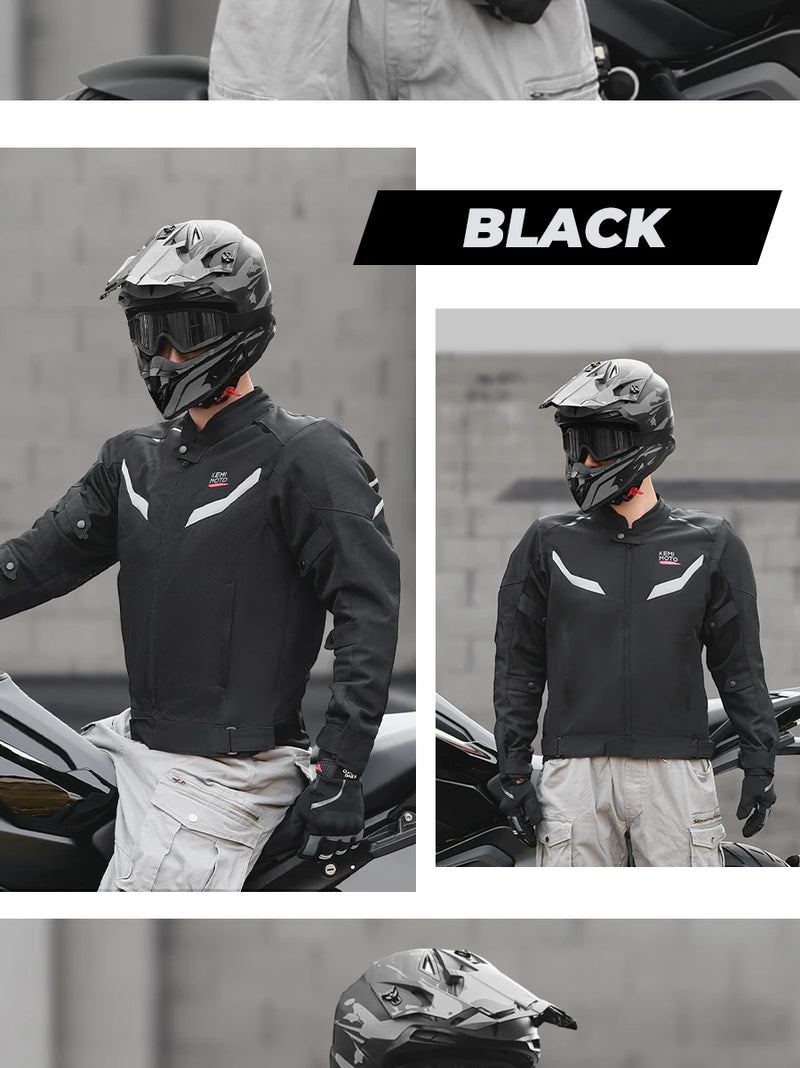Motorcycle Riding Jacket Men Breathable Summer Clothing Built-in CE Protector Gear Soft Mesh Cycling Motocross Off-road Outfit