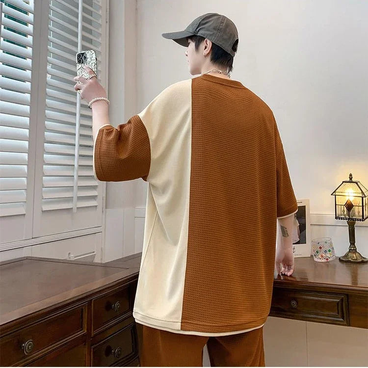 Men’s Alphabet Sportswear Set – Casual Jogging Tracksuit with T-Shirt and Shorts