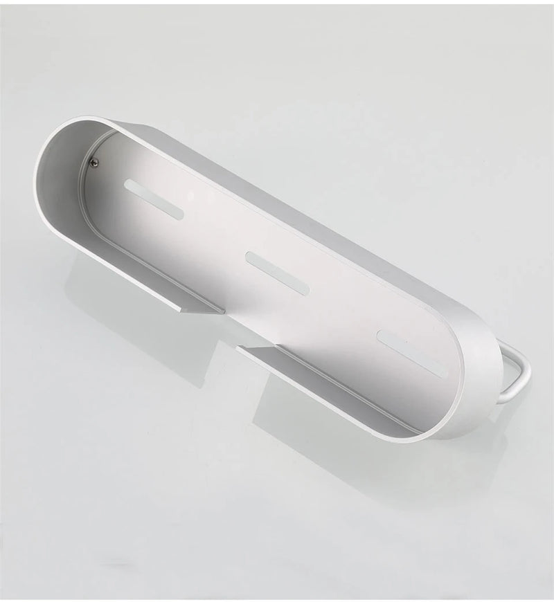 Black Bathroom Shelf Shower Basket Kitchen Storage Rack With Towel Bar Cosmetics Wall Shelves Bathroom Accessories