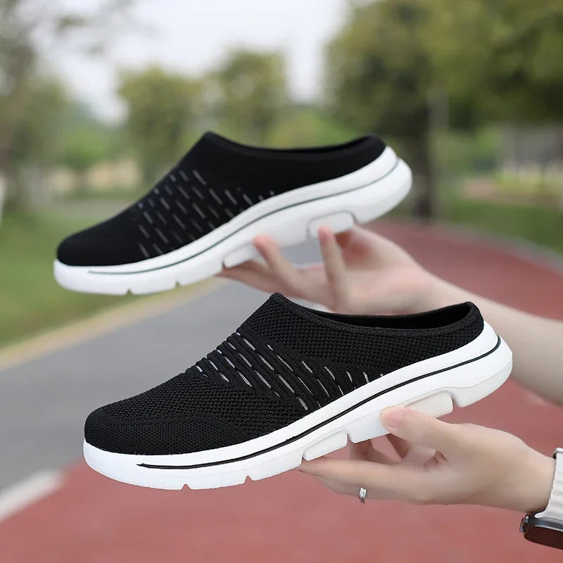 Men Slippers Summer Breathable Home Indoor Slippers Men Thick Bottom Slides Fashion Couple Walking Shoes Plus Size 39-48