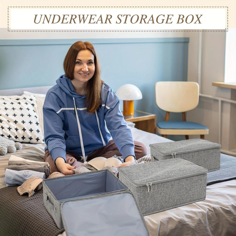 Stackable Foldable Fabric Storage Boxes with Lids and Handles Rigid and Foldable Storage Boxes Clothing Lockers Under-Bed Storag