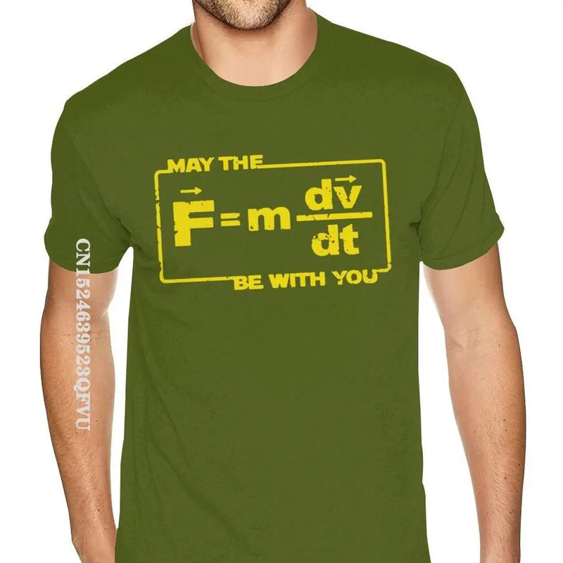 Oversized “May The Force” Star Equation T-Shirt – Funny Physics & Space Graphic Tee for Men and Women