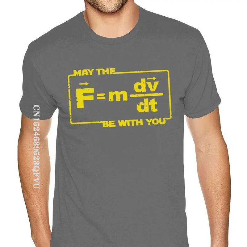 Oversized “May The Force” Star Equation T-Shirt – Funny Physics & Space Graphic Tee for Men and Women