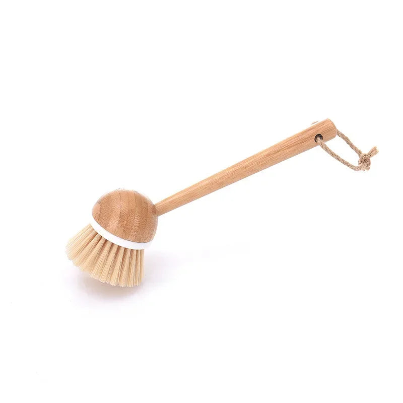 1Pc Bamboo Handle All-Purpose Scrub Dishwasher Dish Brush Multifunction Kitchen Cleaning Tools Dish Brush with Bamboo Household