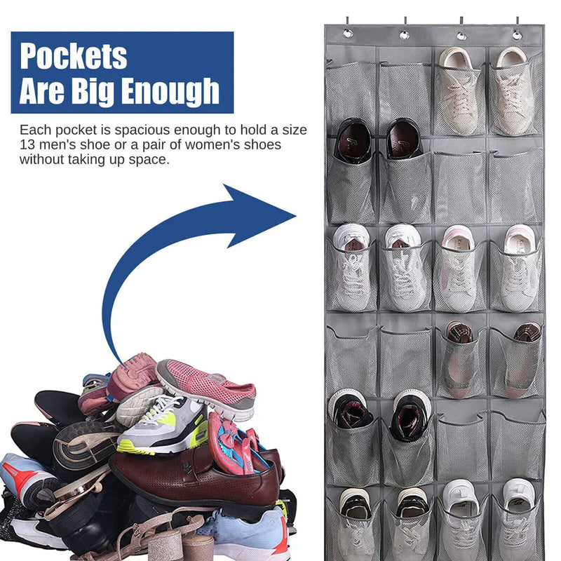 Over The Door Shoe Organizer 28 Pockets Hanging Storage Holder Hanger Bag Closet