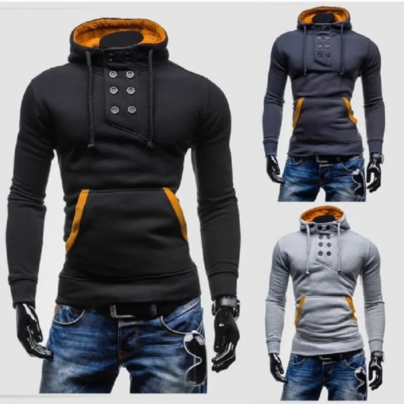 Men’s Slim Fit Hoodie – Fleece Pullover Sweatshirt for Spring and Autumn Casual Wear