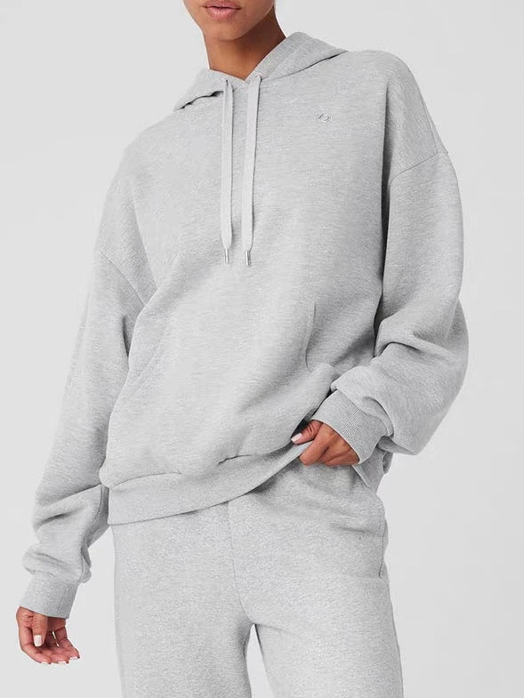 Oversized Hoodies for Women Casual Loose Sports Pocket Pullover Long-sleeved Top Solid Women&