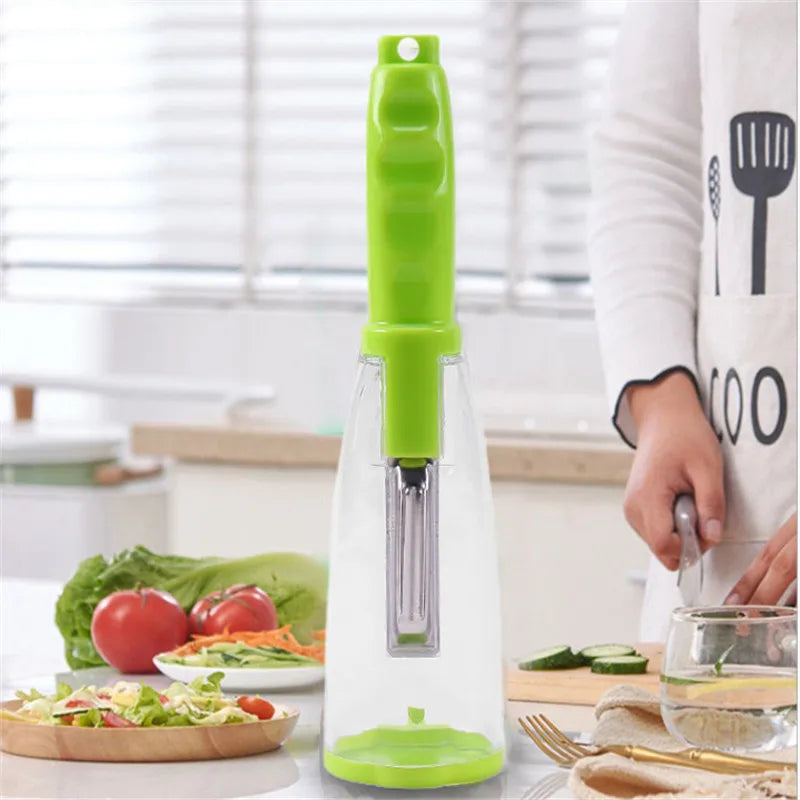 Fruit peeler with storage box for household peeling storage kitchen special anti-splash fruit and vegetable peeler