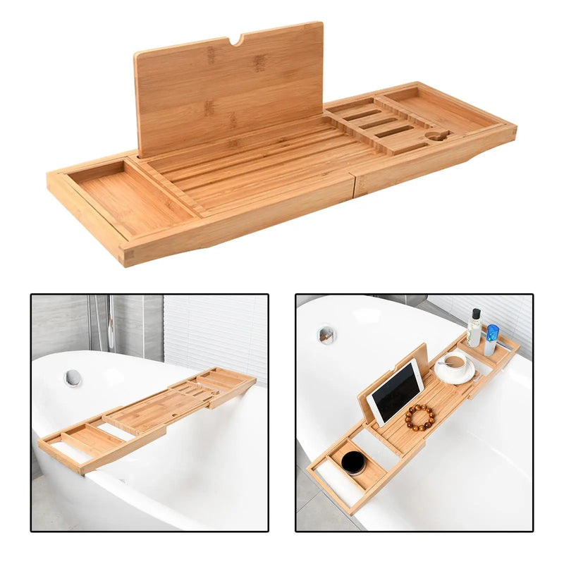 Bathtub Tray Bath Caddy Tray for Tub with Slots Holds Book,Phone ,Soap 23.62&
