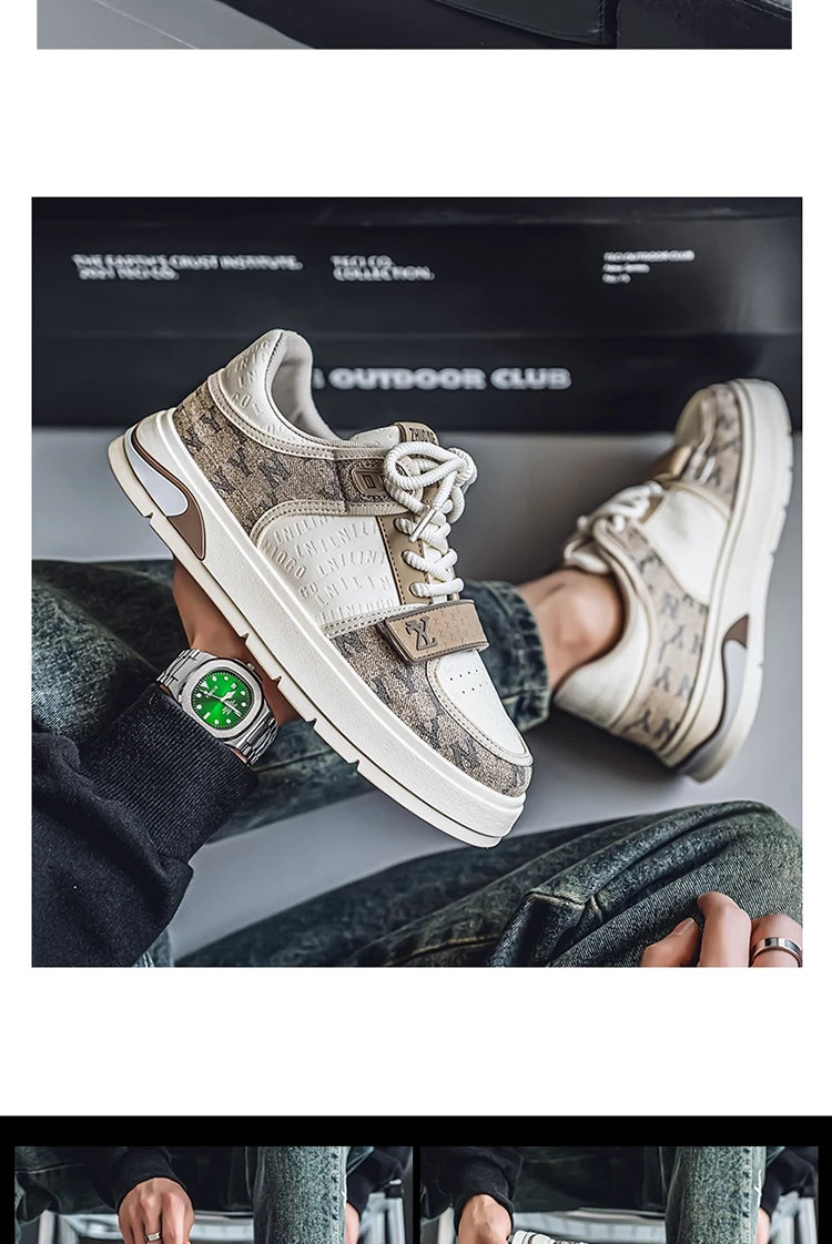 Fashion White Blue Skateboard Shoes Man Comfortable Platform Men&