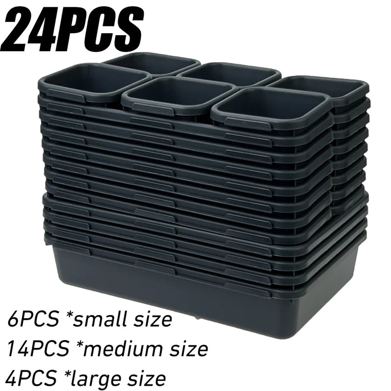 Tray Dividers Set Drawer Organization 26/32/45pcs Tool Tray Tool Box Organizer Workbench Cabinet Bins Tool Chest Garage Hardware