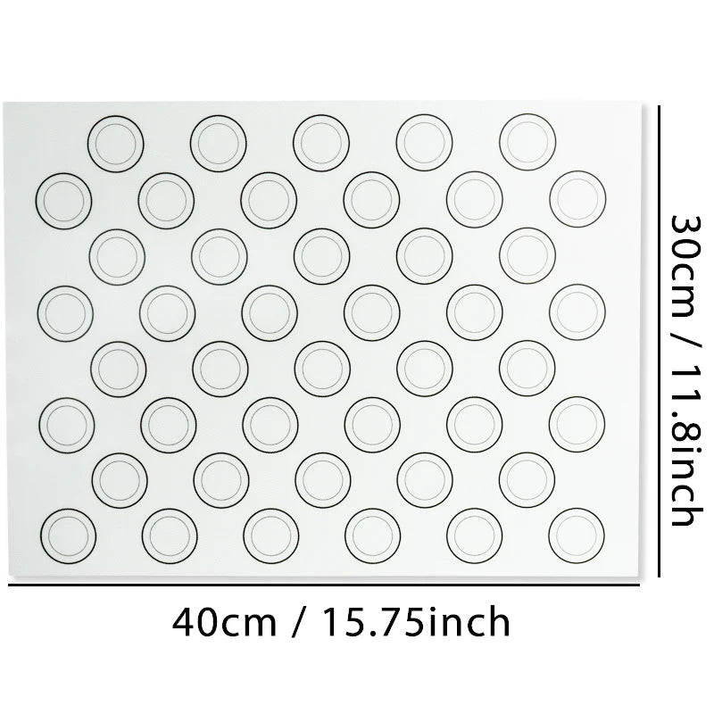 1PC Silicone Baking Mat for Oven, Baking Macarons Cookies, Reusable Nonstick & Easy to Clean, 40cm/15.75 X 30cm/11.75inch, White