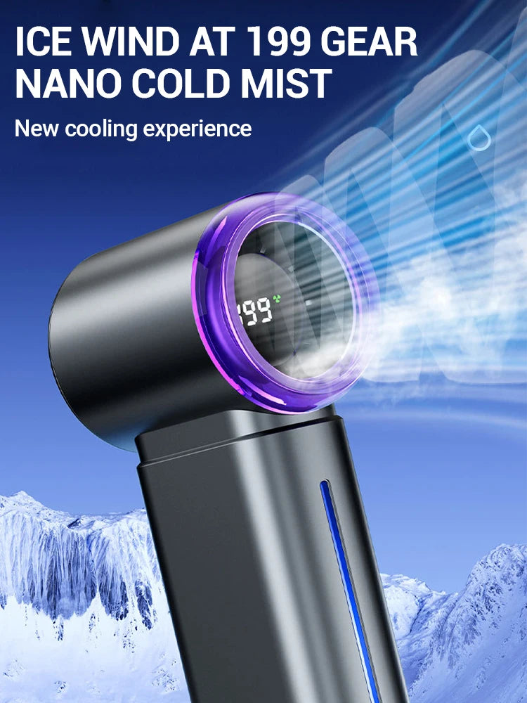 Portable Misting Fan Handheld Fan Electric Hand Fans Ice Wind At 199 Gear Nano Cold Mist Cooling Fan 3500mah USB Rechargeable